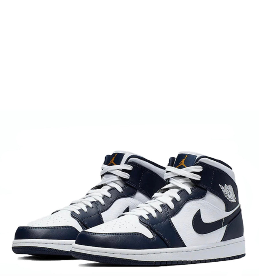 (48H LEVERING) Air Jordan 1 Mid 'White Metallic Gold Obsidian'