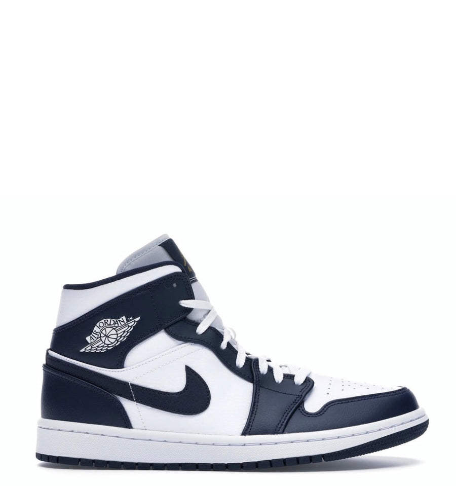 (48H LEVERING) Air Jordan 1 Mid 'White Metallic Gold Obsidian'