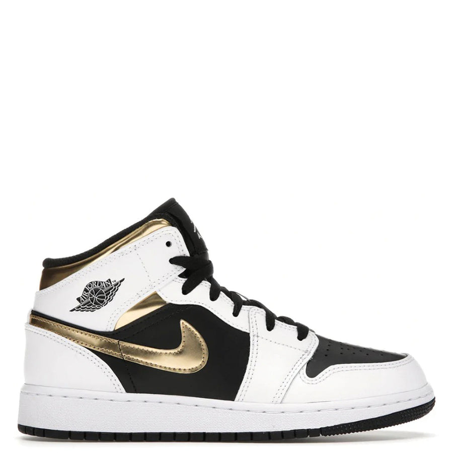 Jordan 1 Mid 'White Gold Black'